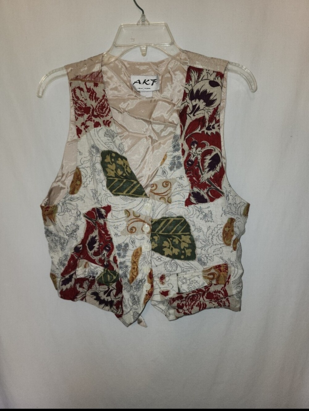 A.K.F. womens size large Floral Print Vest